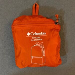 Columbia Orange Lightweight Packable Backpack